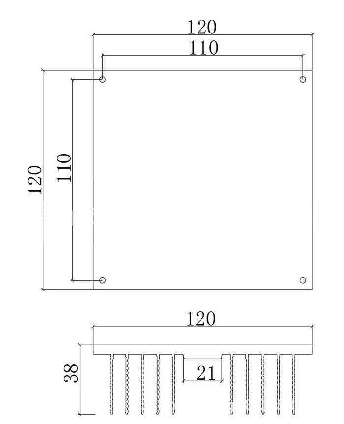 Square LED module heat sink dimension Square LED module heat sink dimension